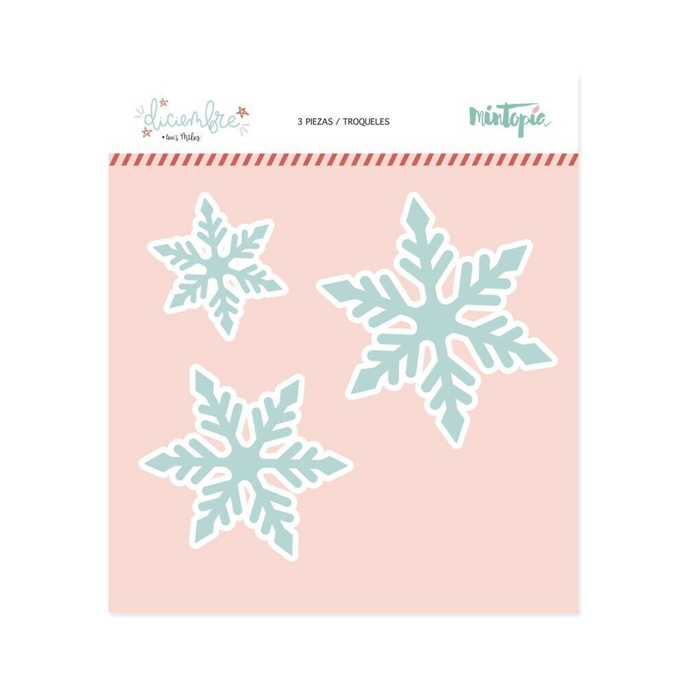 RARE Mintopia Snowflake Metal Cutting Dies‎ Diciembre Troquel Copos-3